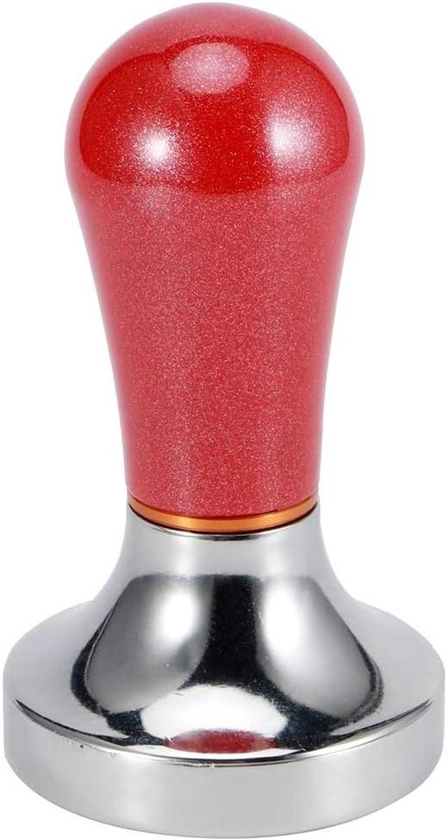 Koffie Tamper Espresso Stamper Optimale Espresso Vlakke Basis 57mm Rood