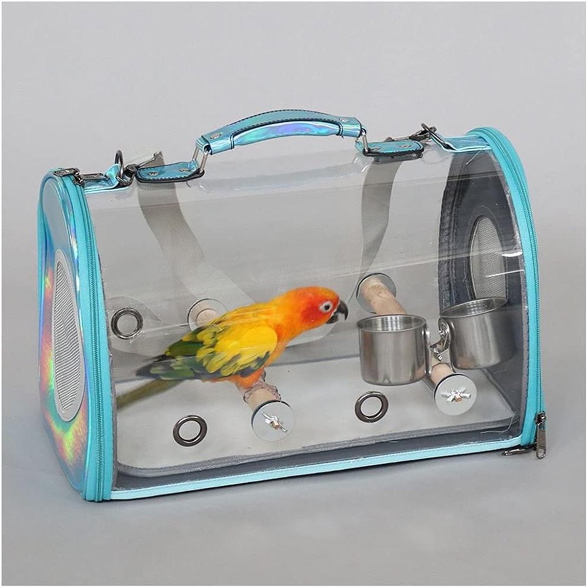 Vogelkooi Reistas - Draagbare Vogelkooi - Vogeltransport - Goed Geventileerd - 43cm x 26cm x 28cm - One Color