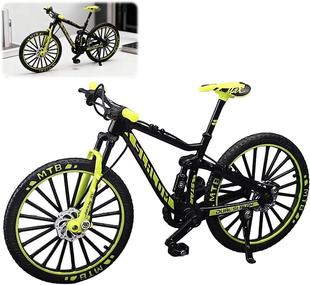 Gedetailleerd Mountainbike Model 1:10 Miniatuur Fiets Speelgoed en Decoratie