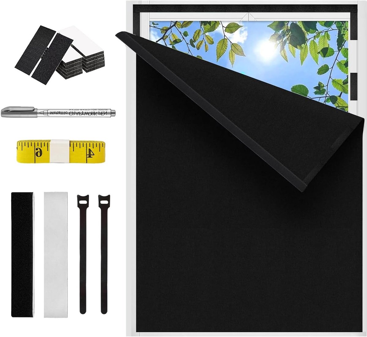 Zwarte Blackout Rolgordijn 100 x 150 cm voor Donkere Kamers, Privacy en Lichtdichtheid
