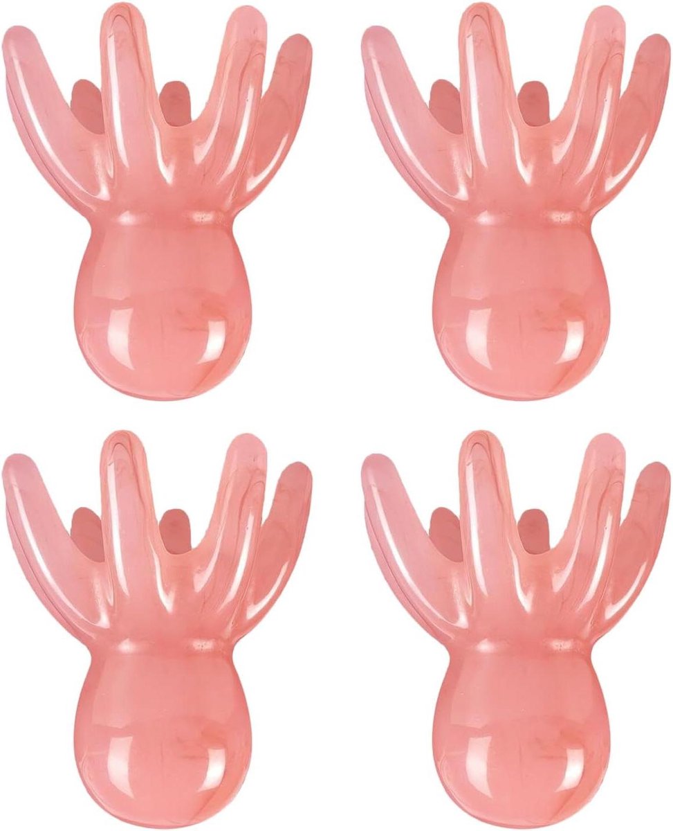 Hoofdhuid Stimulator - Massagekam - Stressverlichting - Octopus Ontwerp - 4 Stuks - Roze