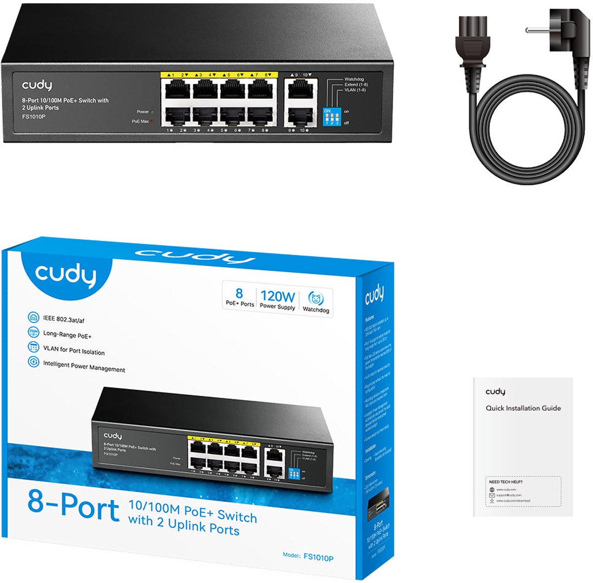 Cudy 8-Port 10/100M PoE+ Switch thumbnail 3