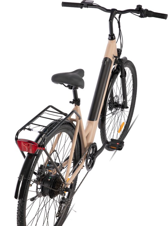 LAMASSU Elektrische Fiets - 700*38C - 250W Motor - 60 km Actieradius -Shimano 7 Versnellingen - Aluminium Frame - Unisex - Goud — afbeelding 2