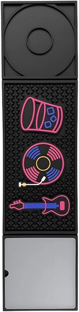 Barmat - Tafelkussen Druppelvanger - Drankbereiding - Antislip Materiaal - 61 x 18 cm - Zwart