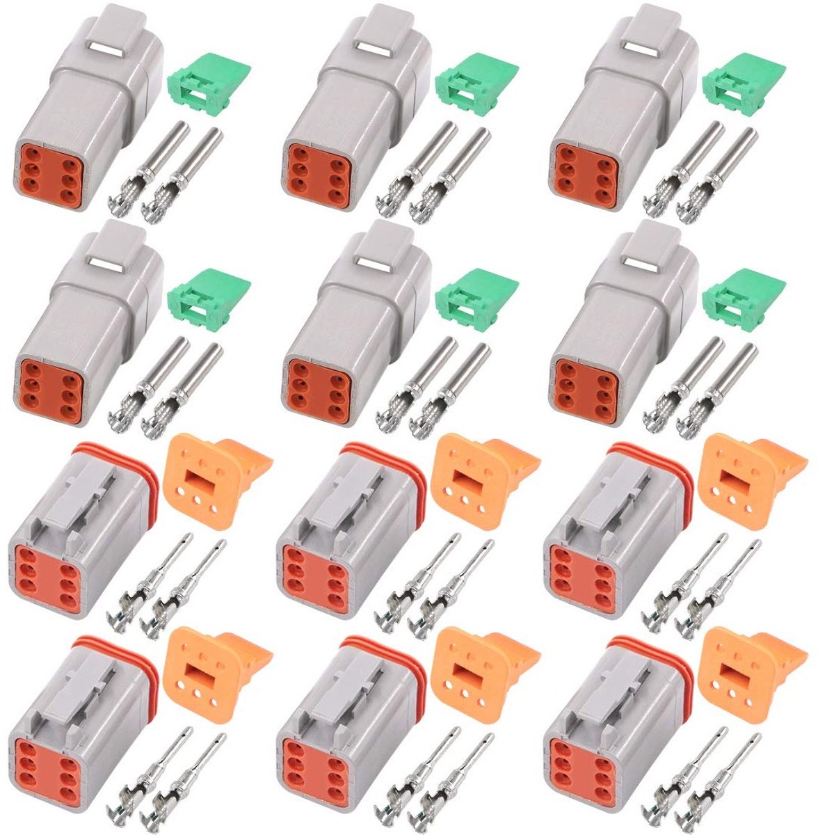 78 Stuks 6-Pin Waterdichte Elektrische Draadconnectoren voor Auto, Motor en Boot - 22-16AWG Verbindingen