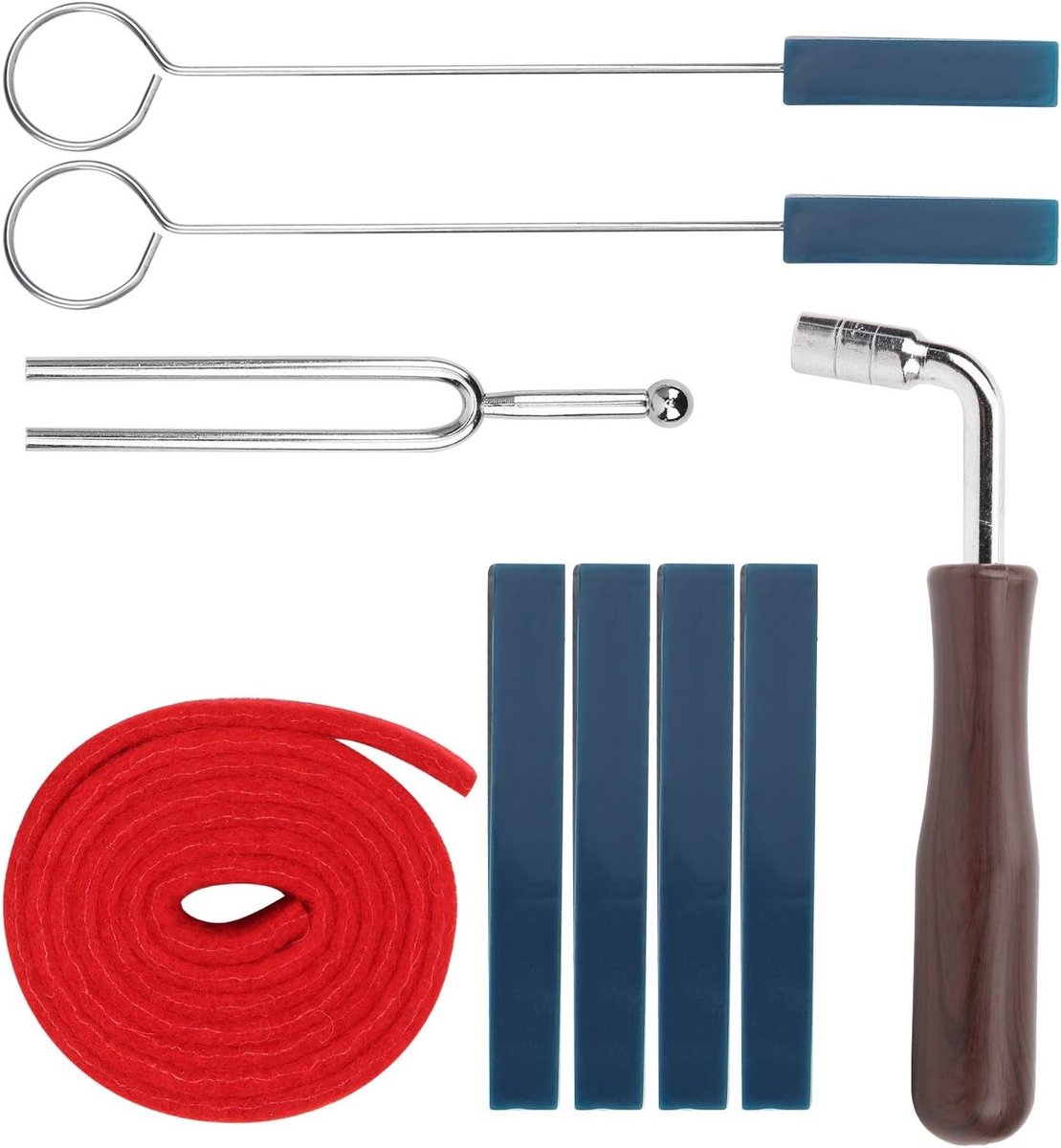 Professionele Piano Stemset met Gereedschap, Demper Sleutel, Temperatuurstrip en Accessoires voor Perfecte Piano Stemervaring
