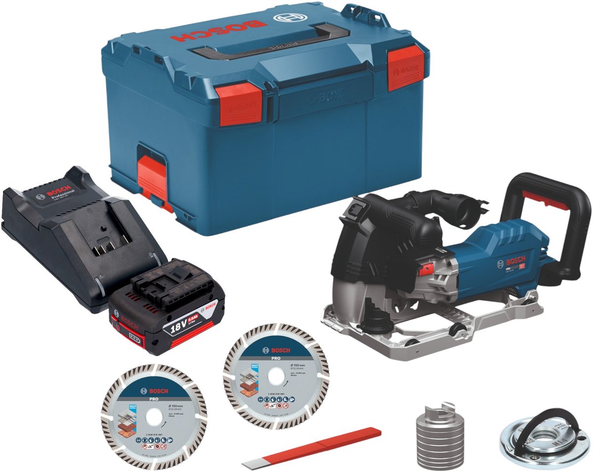 Bosch GNF 18V-40 accu-muurfrees 18 V 40 mm borstelloos + 1x accu 5,0 Ah + oplader + L-Boxx