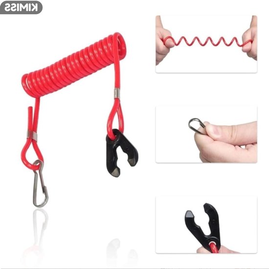 Universele Boot Buitenboordmotor Ontsteking Nood Stop Schakelaar Sleutel Lanyard Touw Clip Haak voor Veiligheid en Betrouwbaarheid van universele — afbeelding 3