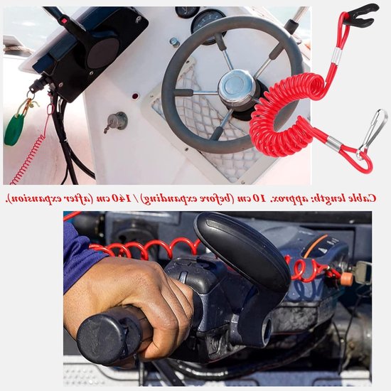 Universele Boot Buitenboordmotor Ontsteking Nood Stop Schakelaar Sleutel Lanyard Touw Clip Haak voor Veiligheid en Betrouwbaarheid van universele — afbeelding 4