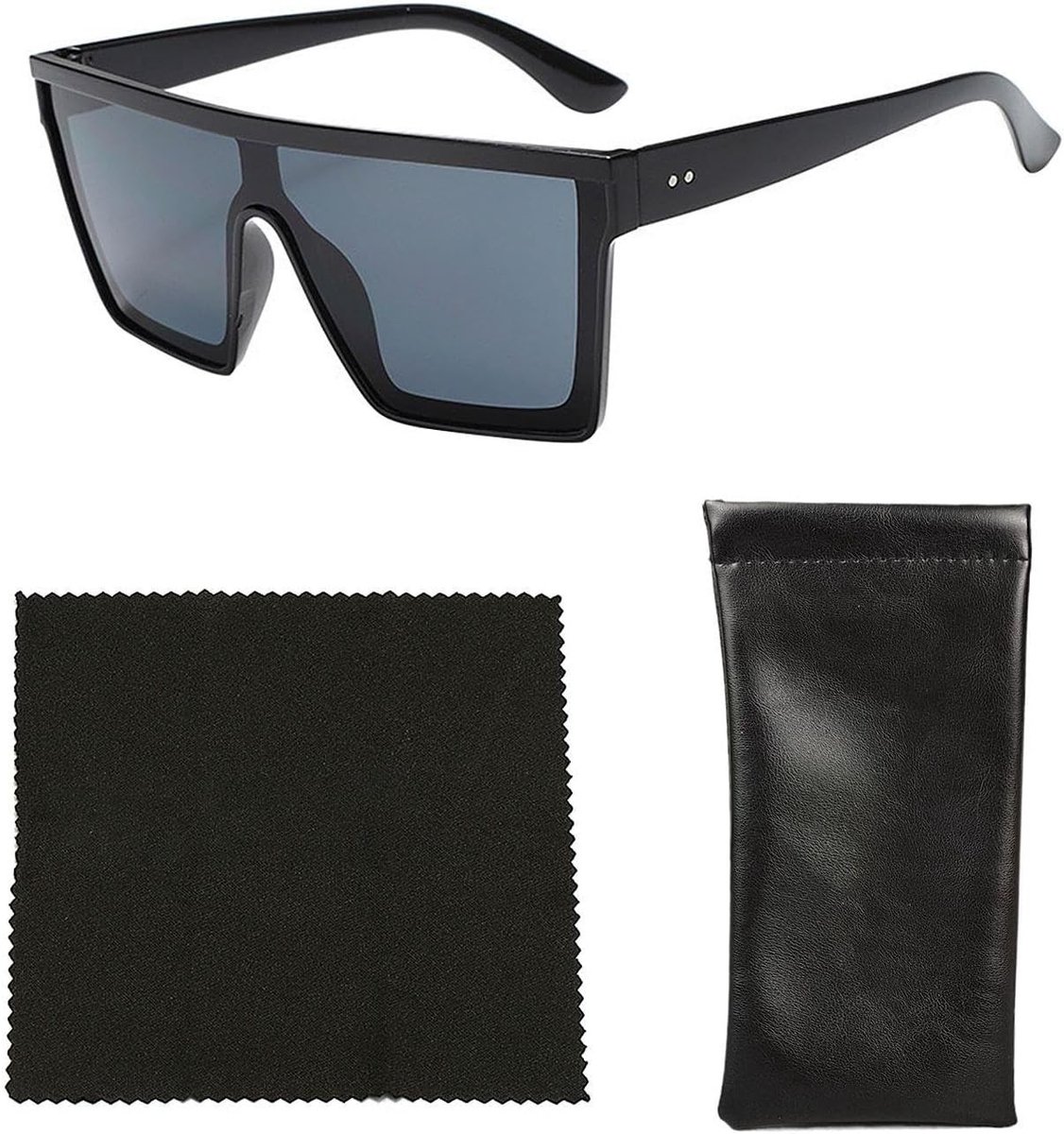 SPHProducts - Vierkante Zonnebril - Retro Zonnebril - Modern Design - Zwart - UV-bescherming - Elegant en Stijlvol - Geschikt voor Diverse Gelegenhede