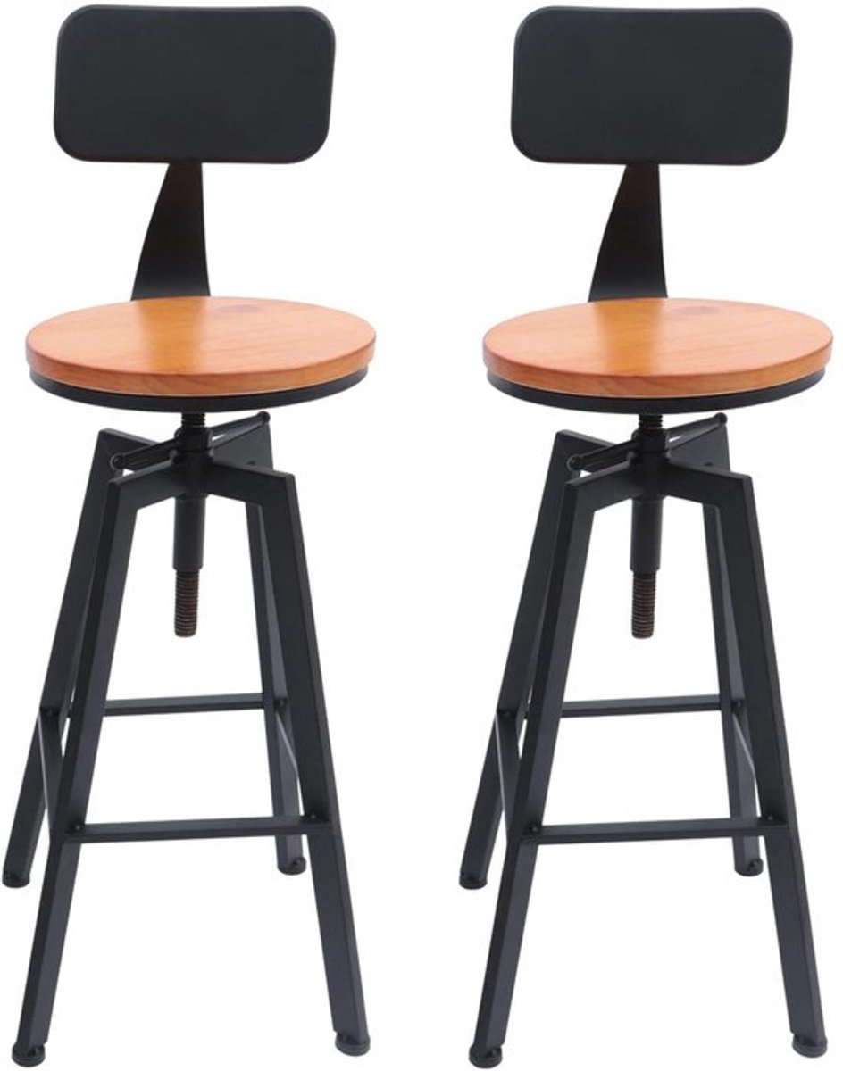 Barkruk Set van 2 - Eetkamerstoelen - Barkruk - Kleine Stoel - Barstoel - Zwart
