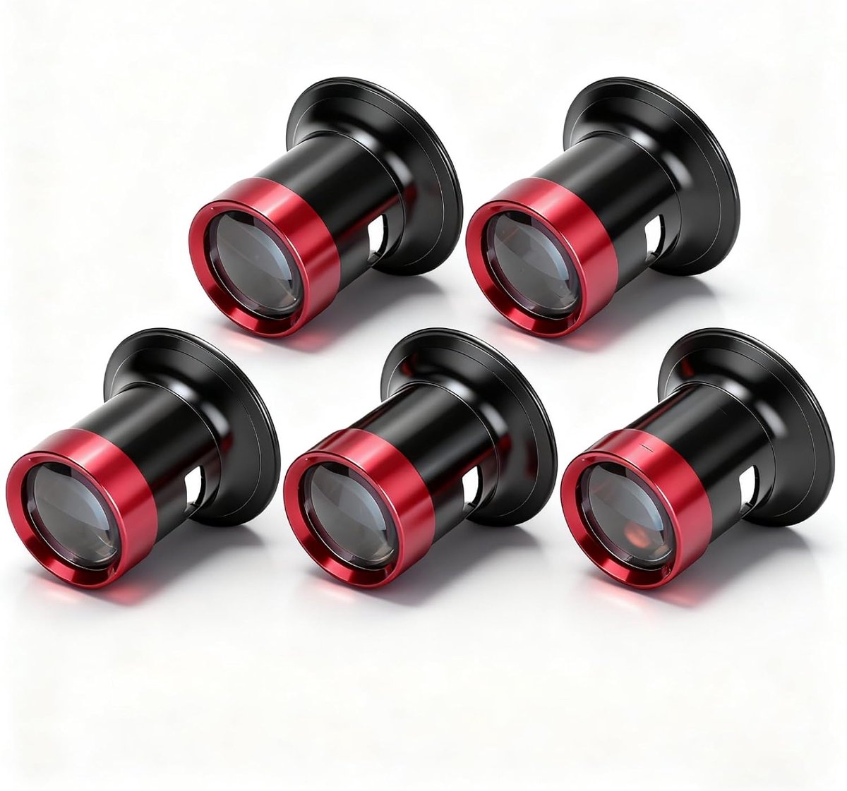 5 Stuks Draagbare Juweliers Loep Set - Handbediende Vergrootglas - 3X / 5X / 10X / 15X / 20X - Optische Lens - Voor Sieraden, Munten, Textiel en Elektrische Schakelingen