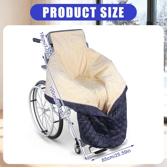 Rolstoel slipzak - Voetenzak rolstoel - Warm Blijven - Dubbellaags design - 130 cm - Blauw — afbeelding 5
