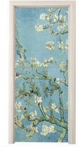 Affiche de porte fleur d'amandier - Van Gogh - Maîtres anciens - Art - Sticker de porte - Papier peint photo porte - Décoration de porte - Sticker autocollant - Décoration de chambre - 80x205 cm - Toilettes - Salle de bain - Salon