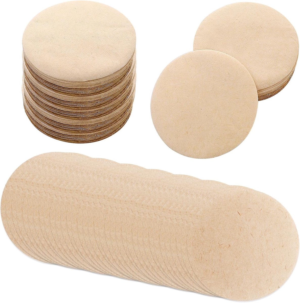 400PCS Ongebleekte Koffiefilters - 64mm/2.5" Ronde Vervangingsfilters - Natuurlijke Filterpapieren Voor Espresso Makers En Koffiezetapparaten