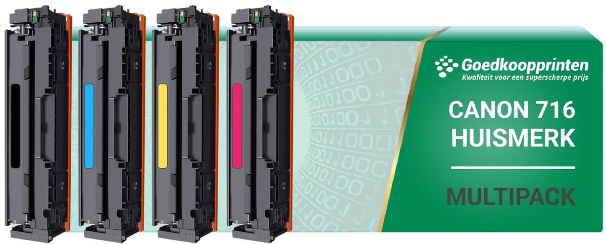 Canon 716 toner multipack Zwart + 3 kleuren - Huismerk set