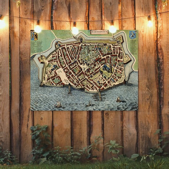 Affiche de jardin Plan de la ville - Harderwijk - Histoire - 120x90 cm - Carte