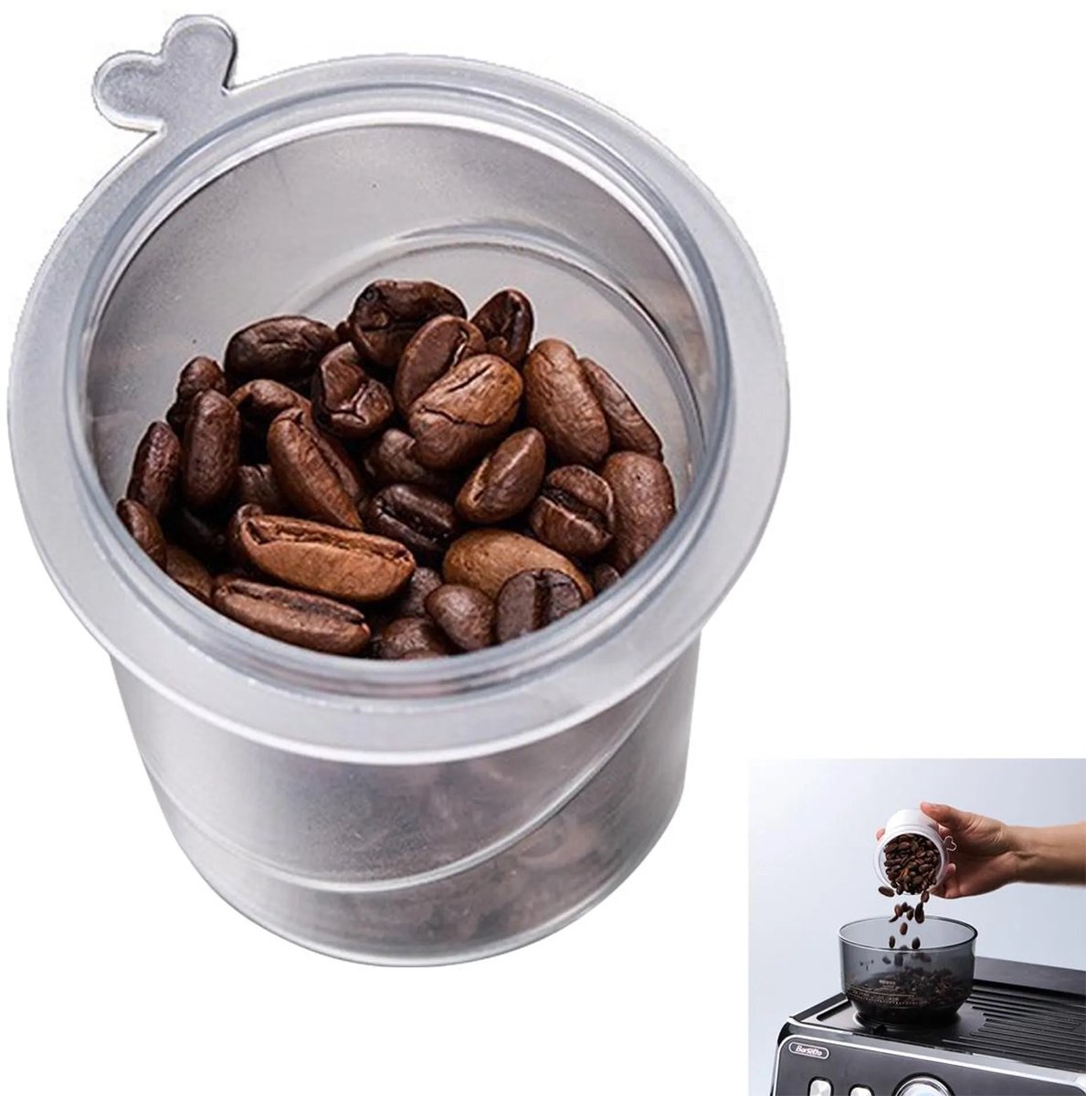 Twee bakjes geschikt voor koffiegruis geschikt voor espresso pour-over.