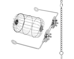 Hooiruif Konijn - Hooi Dispenser - Knaagdieren Voeden - Knaagvriendelijk Design - 11x16 cm - Zilver