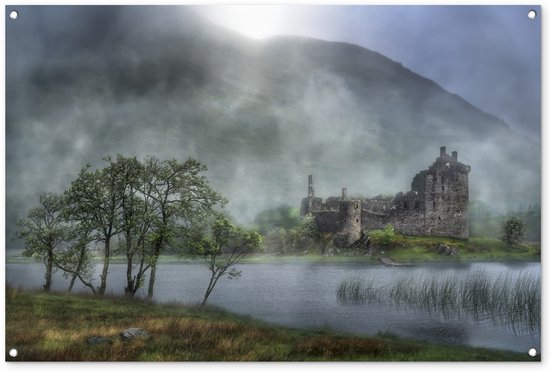 Affiche de jardin Forteresse médiévale en Ecosse - 120x80 cm - Jardin