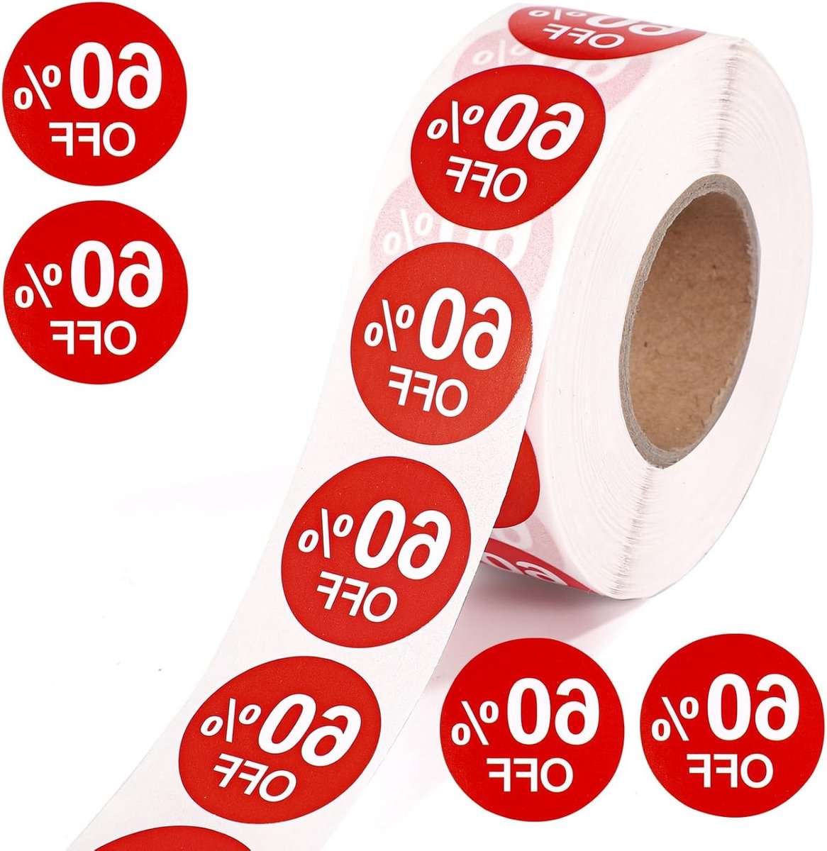 Allecta - Rode zelfklevende promotie stickers 25mm - 1000 stuks