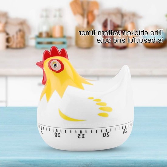 Schattige Mechanische Kooktimer in de Vorm van een Kippetje voor Keuken en Huishoudelijke Decoratie, Tijdwaarschuwing en Kookhulp van Merkloos — afbeelding 4