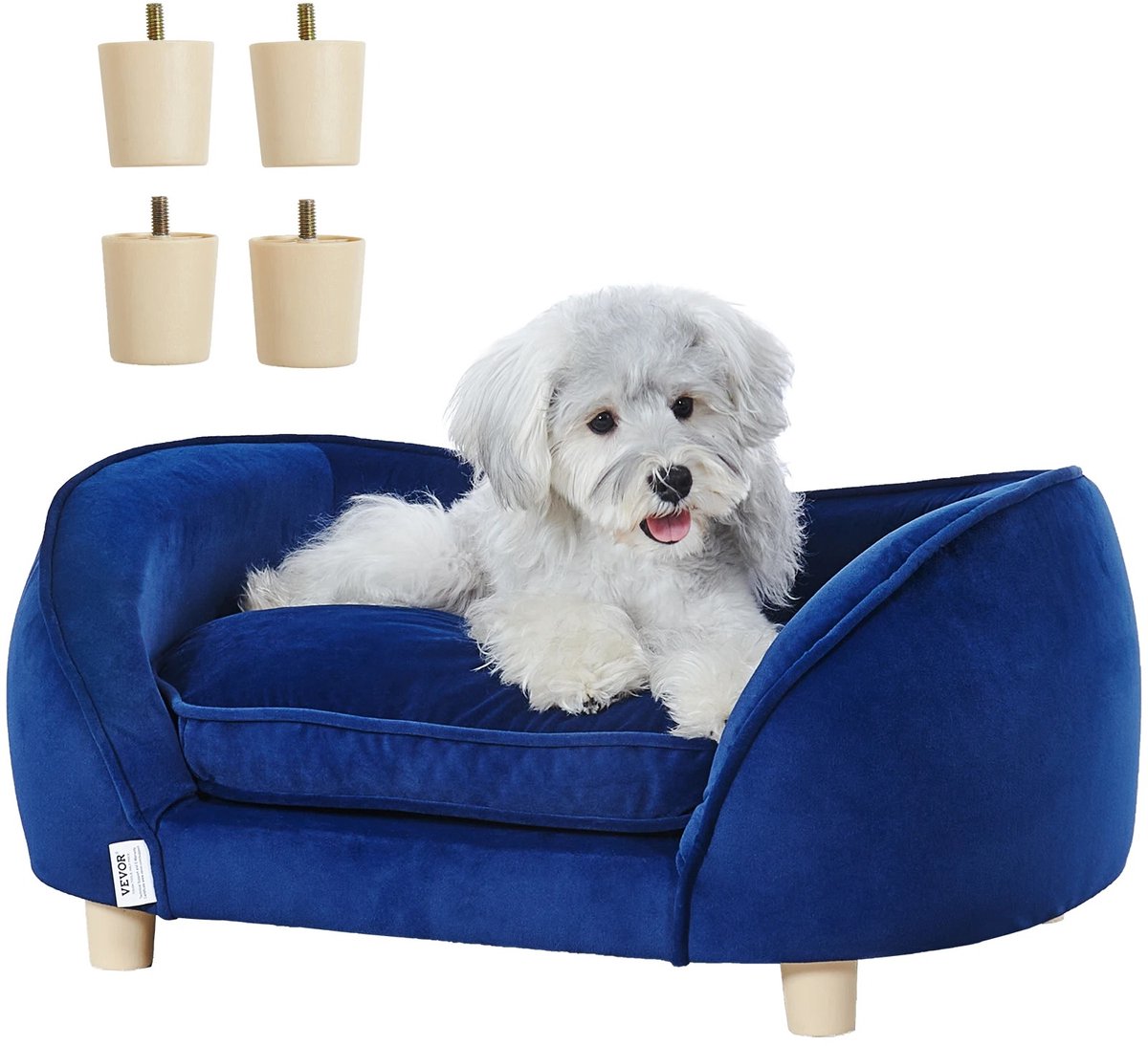 Geargalaxy Hondenbank - Huisdierbank - Hondenbed - Kattenbank - Dierenbank - Slaapbank - Voor Middelgrote Honden - 71x51x30cm - Blauw