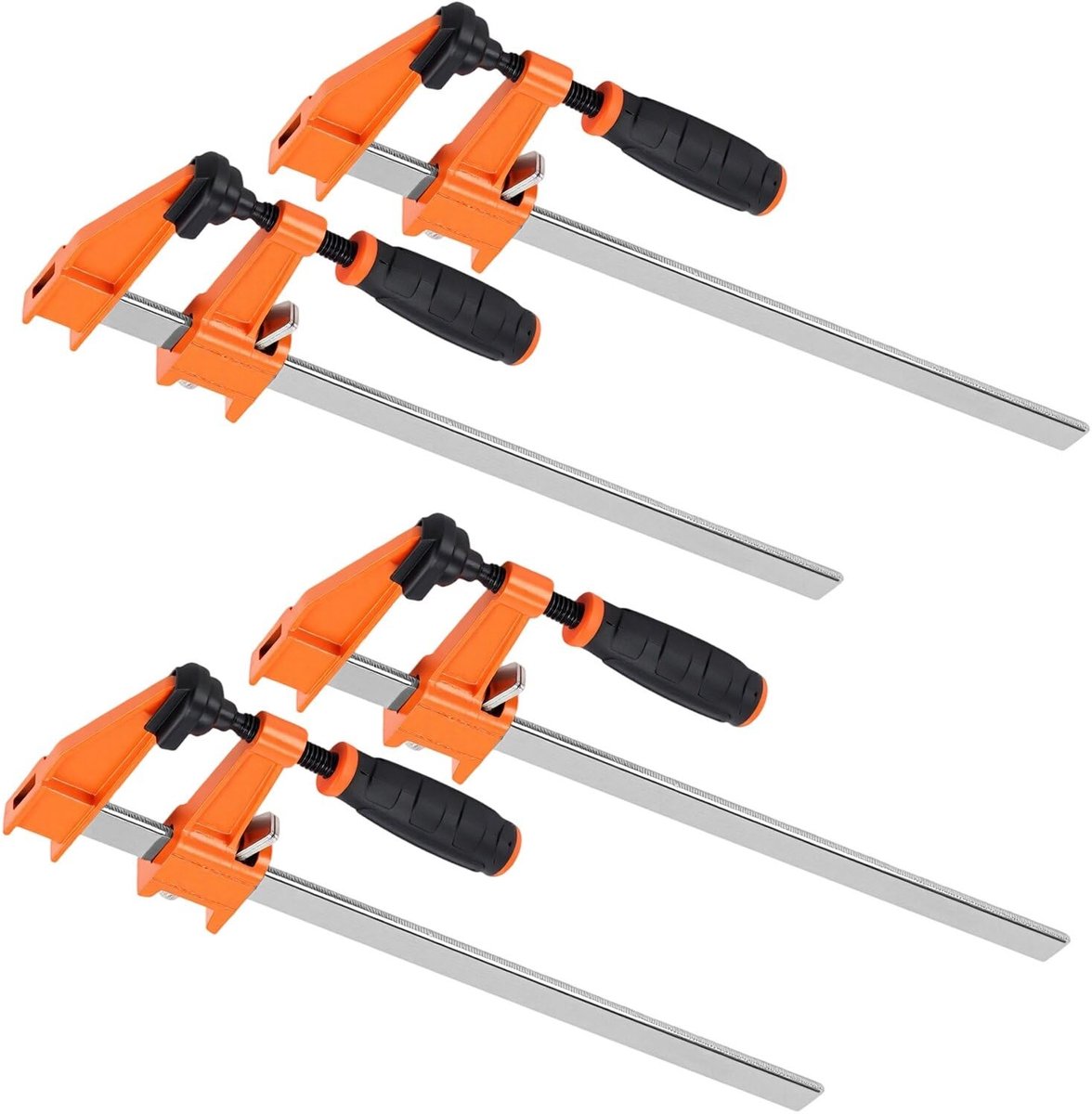 JHUBERS- Houtbewerkingsklemmen Set van 4 - Quick Grip Klemmen - Ratelklem Quick Release - Eenhandige Klem - Carbon Staal - Brede Opening 312 mm
