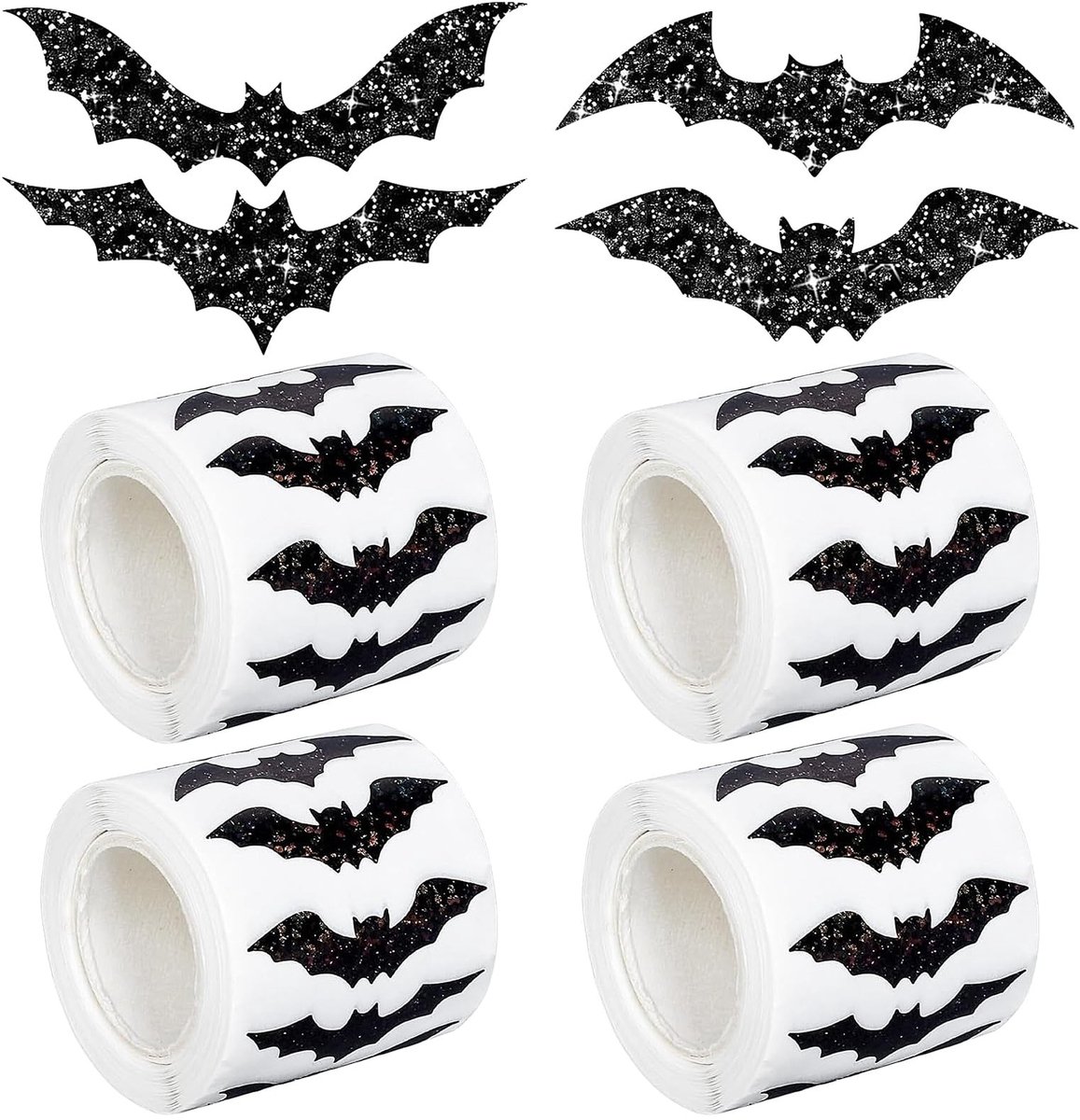 SMOAKEZ- Vleermuisdecoratie 2000 stuks - Halloween Stickers - Vleermuisstickers - Raamstickers - Muurstickers - Indoor/Outdoor Decor