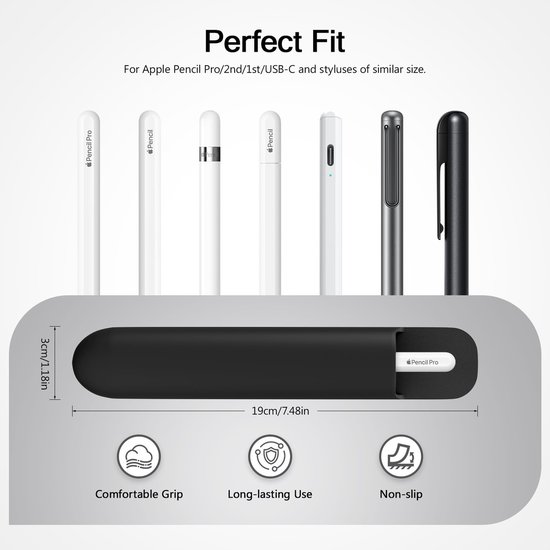 VLEMICO - Silicone Pencil Case voor Apple Pencil en Styluses — afbeelding 3