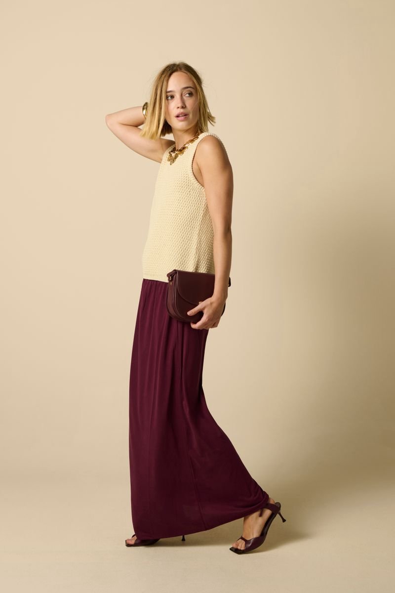 Sissy-Boy - Donkerrode jersey maxi rok