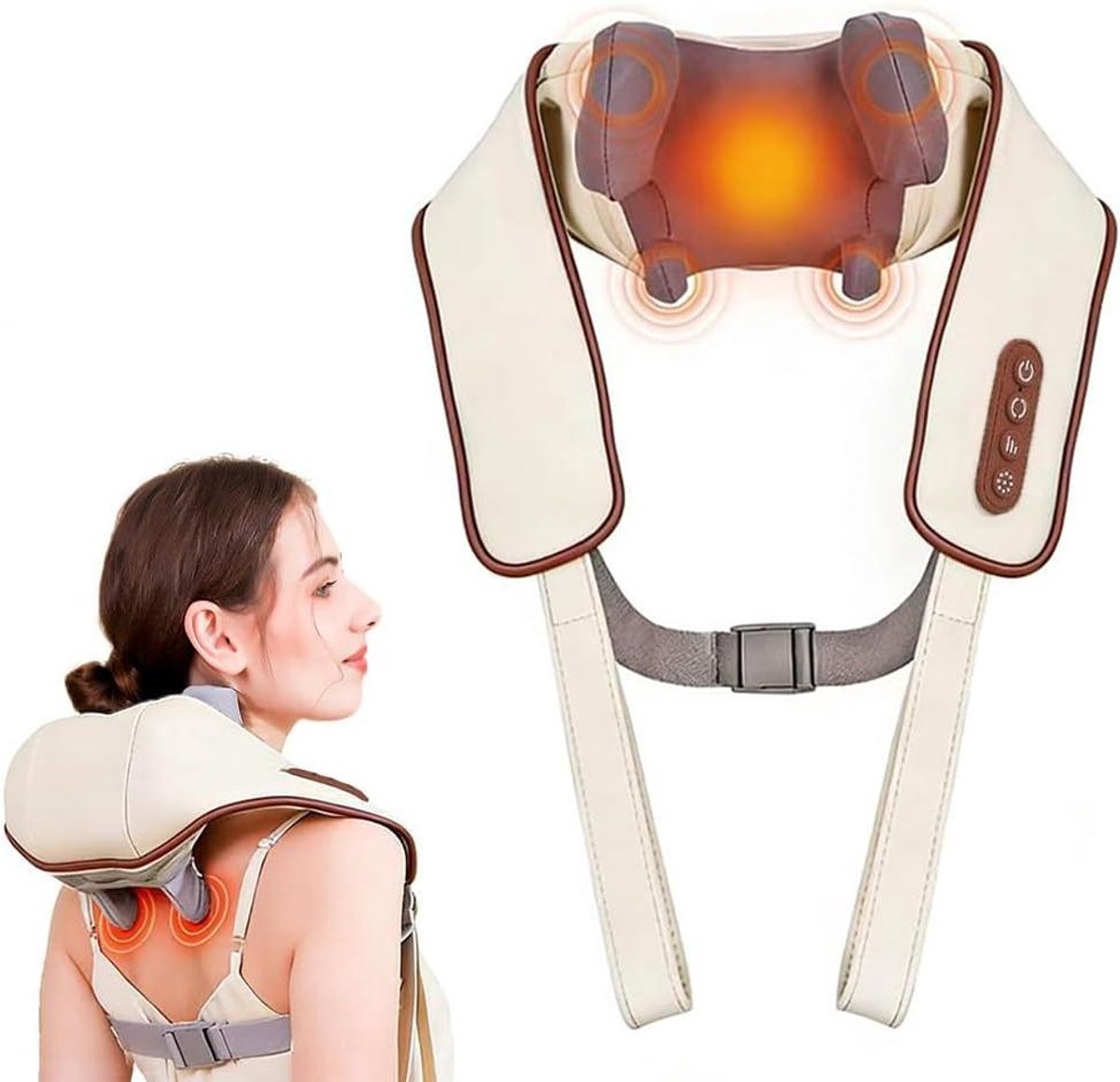 Nekmassageapparaat - Schouderkussen - Spierontspanning - 6D Kneedmassage - 245 cm - Zwart