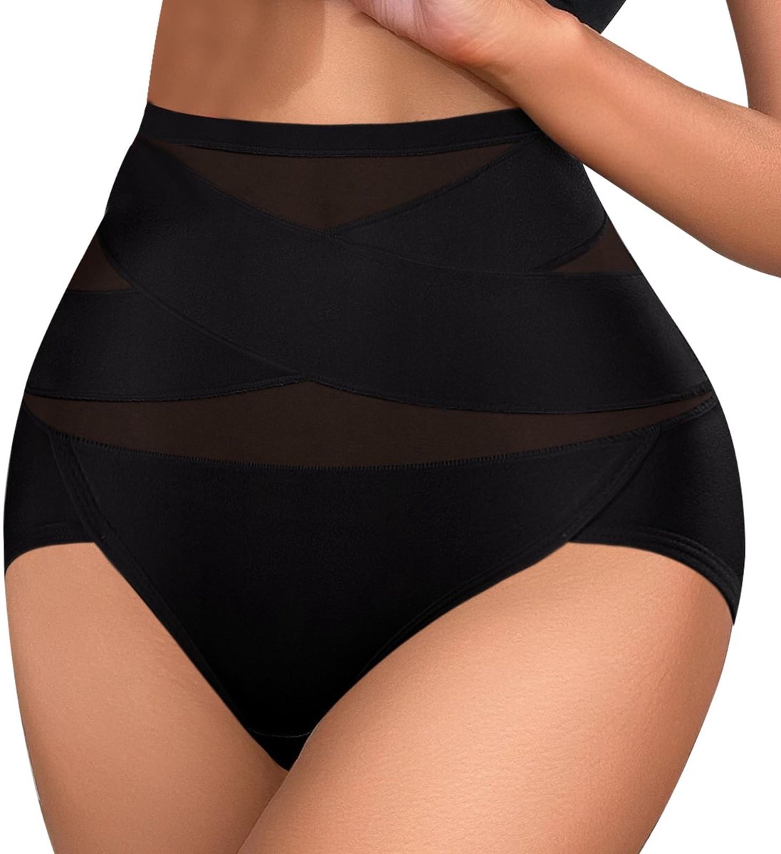 Dailygoods- Buikweg-onderbroek hoge taille - Corrigerend Ondergoed - Shapewear Dames - Korsetslip - Elastisch Materiaal - Zwart