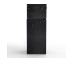 NUNKI MEDIUM-ALAU / Dubbel-Deurs Koelkast, E Klasse, 206l, Donkere Marmerlook Laurent, Satin (ALL sides)