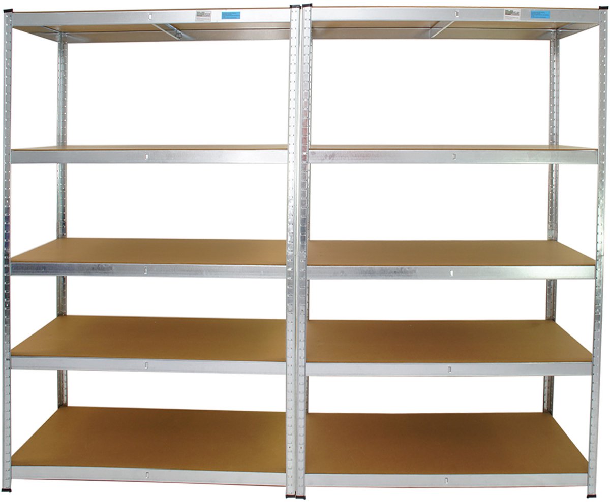 TRUTZHOLM - XXL Opbergrekken 180x120x60 cm - Set van 2 - 875 kg - 5 Legborden - Insteekbare Stelling - Werkplaatsrek - Breed