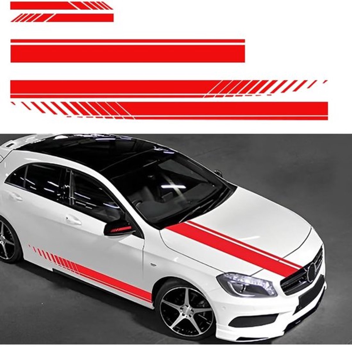 Allecto - Autokapstrepenstickers - Autorace-body - Decoratie voor