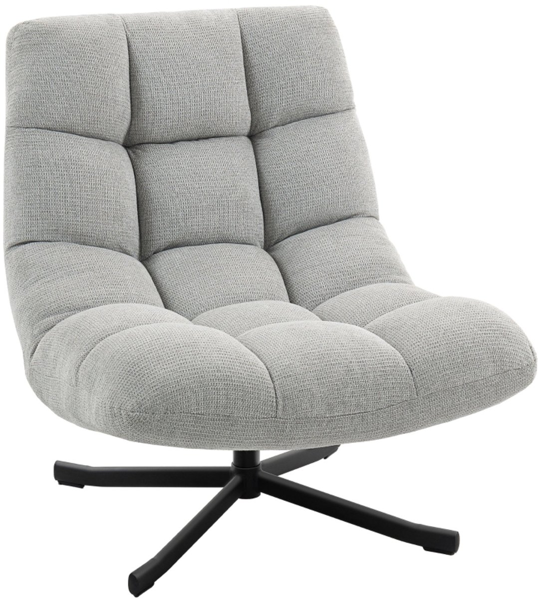 Afmetingen 95x75x90cm Lichtgrijs Draaifauteuil Loungestoel met Brede Zitting Chenille Bekl