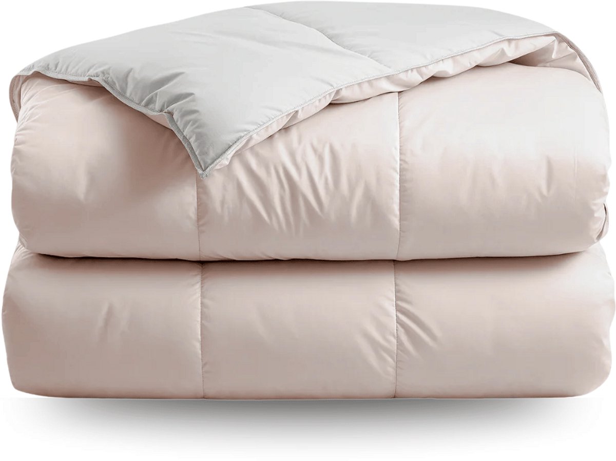 Zelesta Deluxe Duo Percale Katoen Dekbed - Zijde & Crème 160x220cm Silk & Coconut Cream