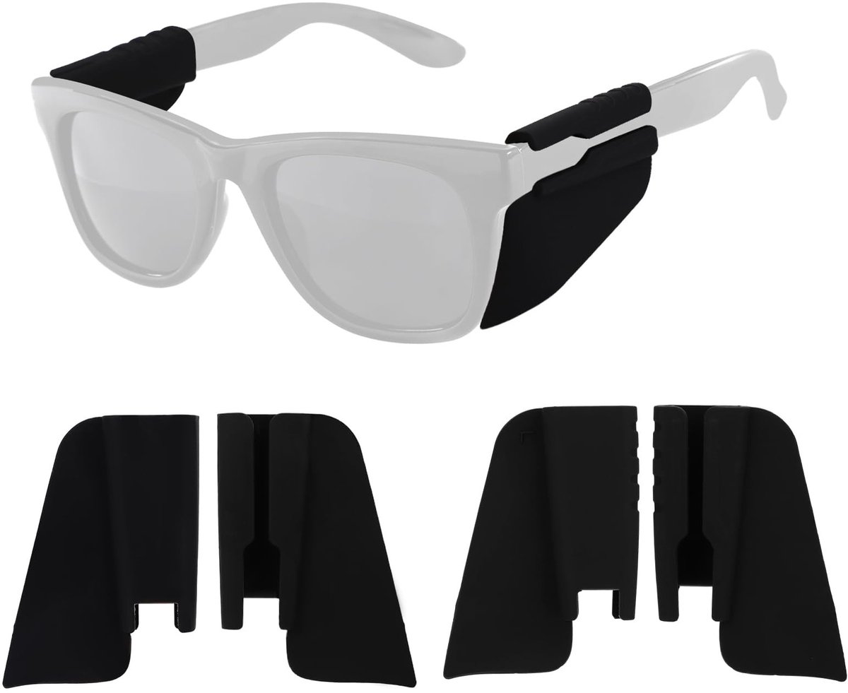 Dailygoods- Zijbeschermers 4 Stuks - Siliconen - Zwart - Voor Slimme Brillen - Bescherming - Eenvoudig te Bevestigen - Brilbeschermers