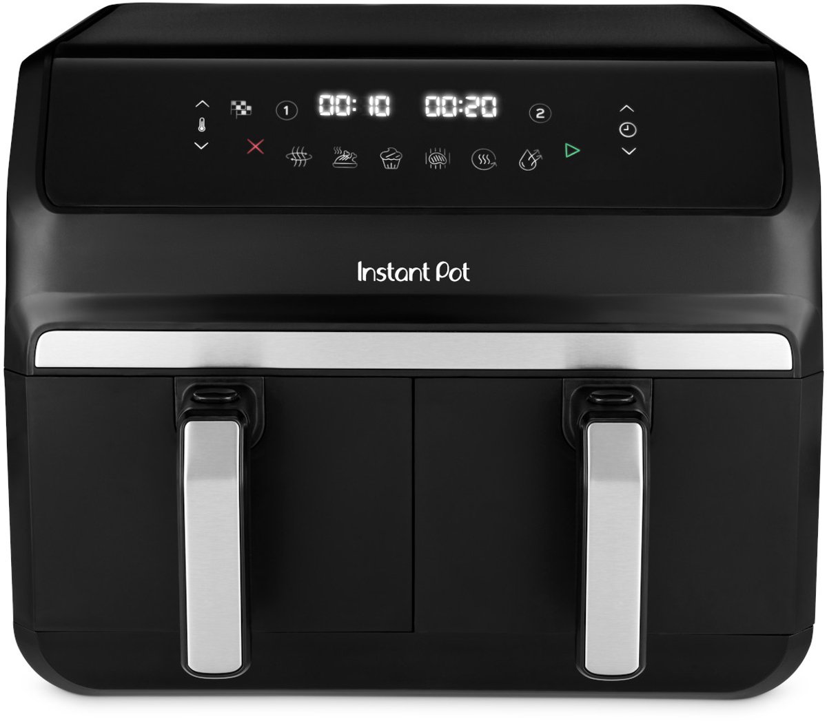 Instant Pot Vortex Dual Drawer 8 liter digitale airfryer– synchroniseerde dubbele bereiding met twee schuiven, dubbele mand met ClearCook-technologie, 8-in-1 slimme programma’s