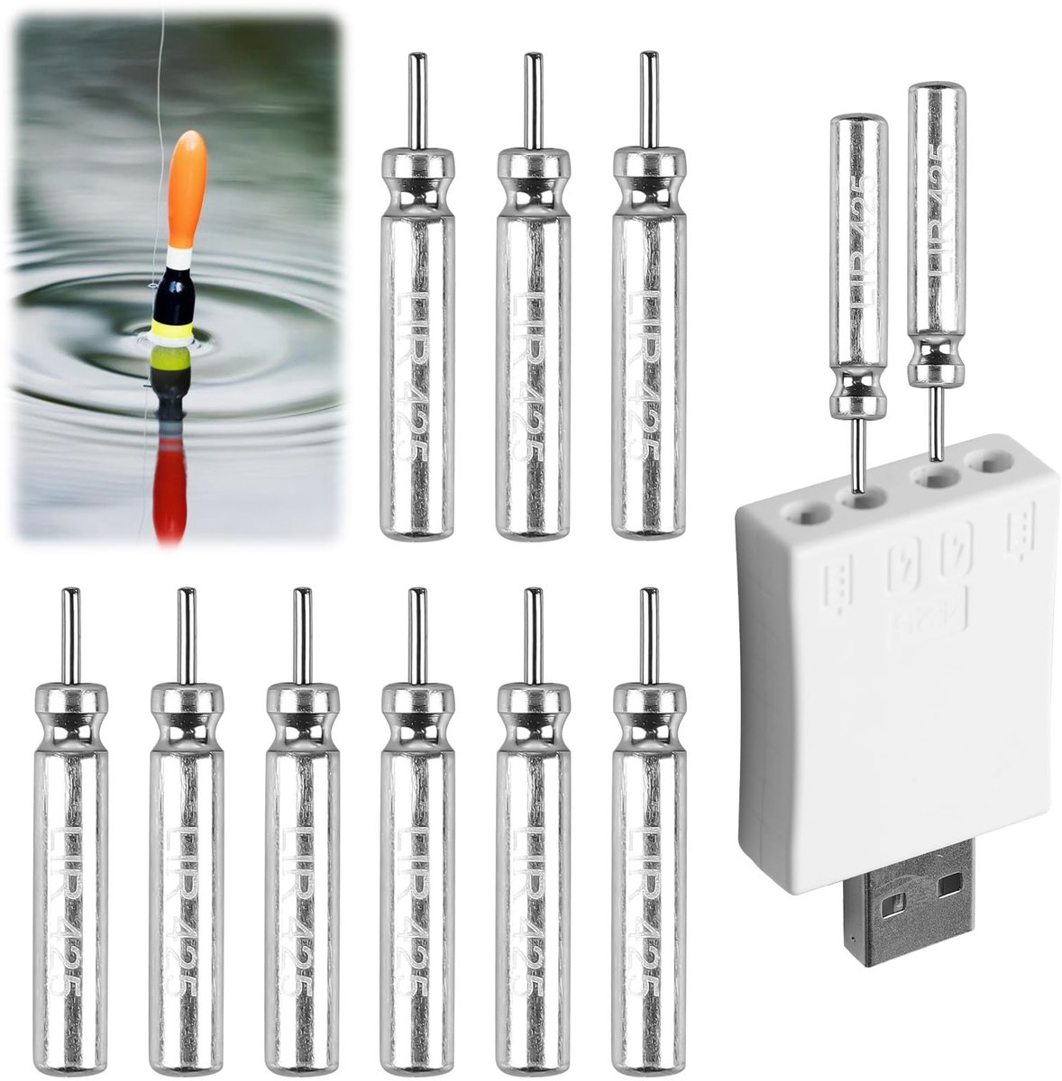 Dailygoods - CR 425 LED-Dobbers - Oplaadbare Batterij voor Visalarm en Dobbers (9 Stuks)
