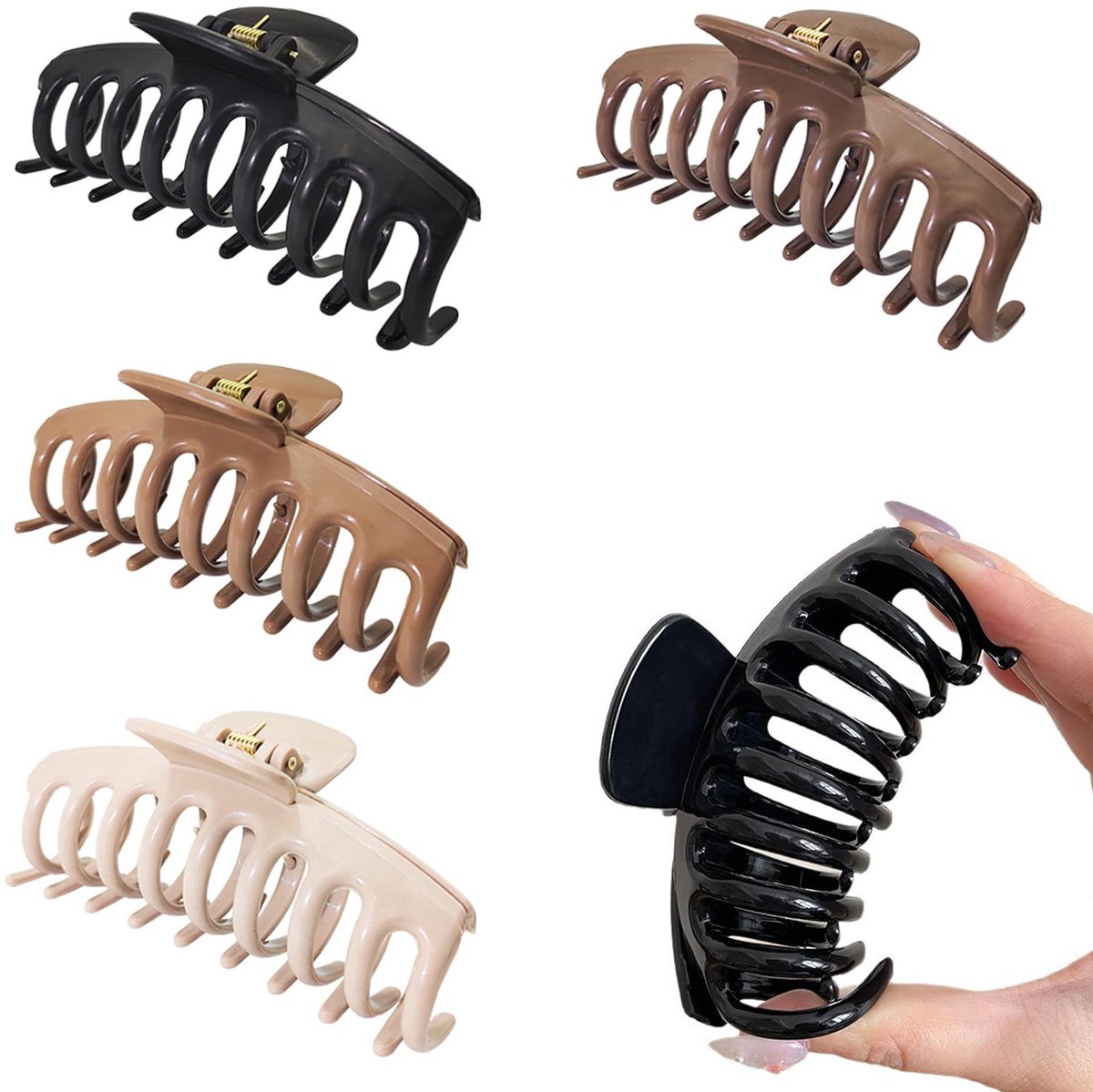 Dailygoods- Haarclip Zacht - Antislip Haarspeld - 11 cm - 4 Stuks - Lichtgewicht - Duurzaam - Comfortabel voor dagelijks gebruik