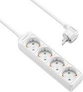 Stekkerdoos - 4-voudig - Wit - 3 meter - Allteq