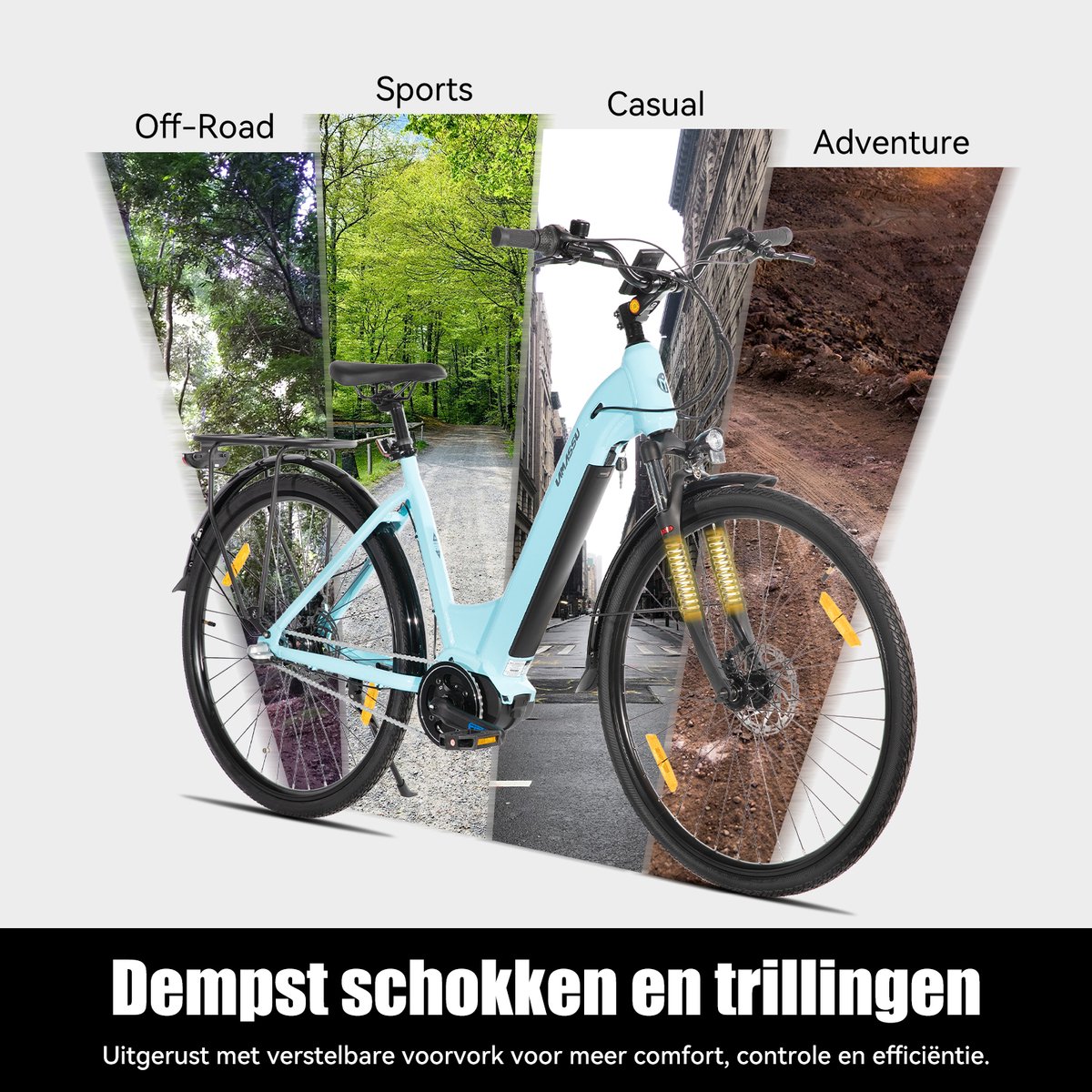 HILAND Overstreet E-Bike Dames - 28 inch - Hydraulische Schijfremmen - 3 Speed Naafversnelling - 250W - 10.4Ah Accu - Lage Instap thumbnail 4