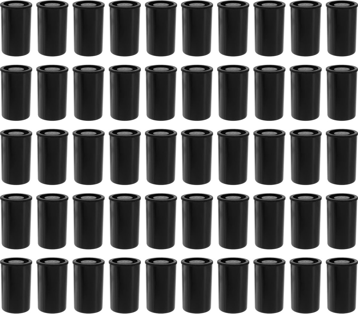 Dailygoods- Filmdozen 50 stuks - Luchtdicht - Opbergdozen - Plastic - Zwart - Geschikt voor stickers