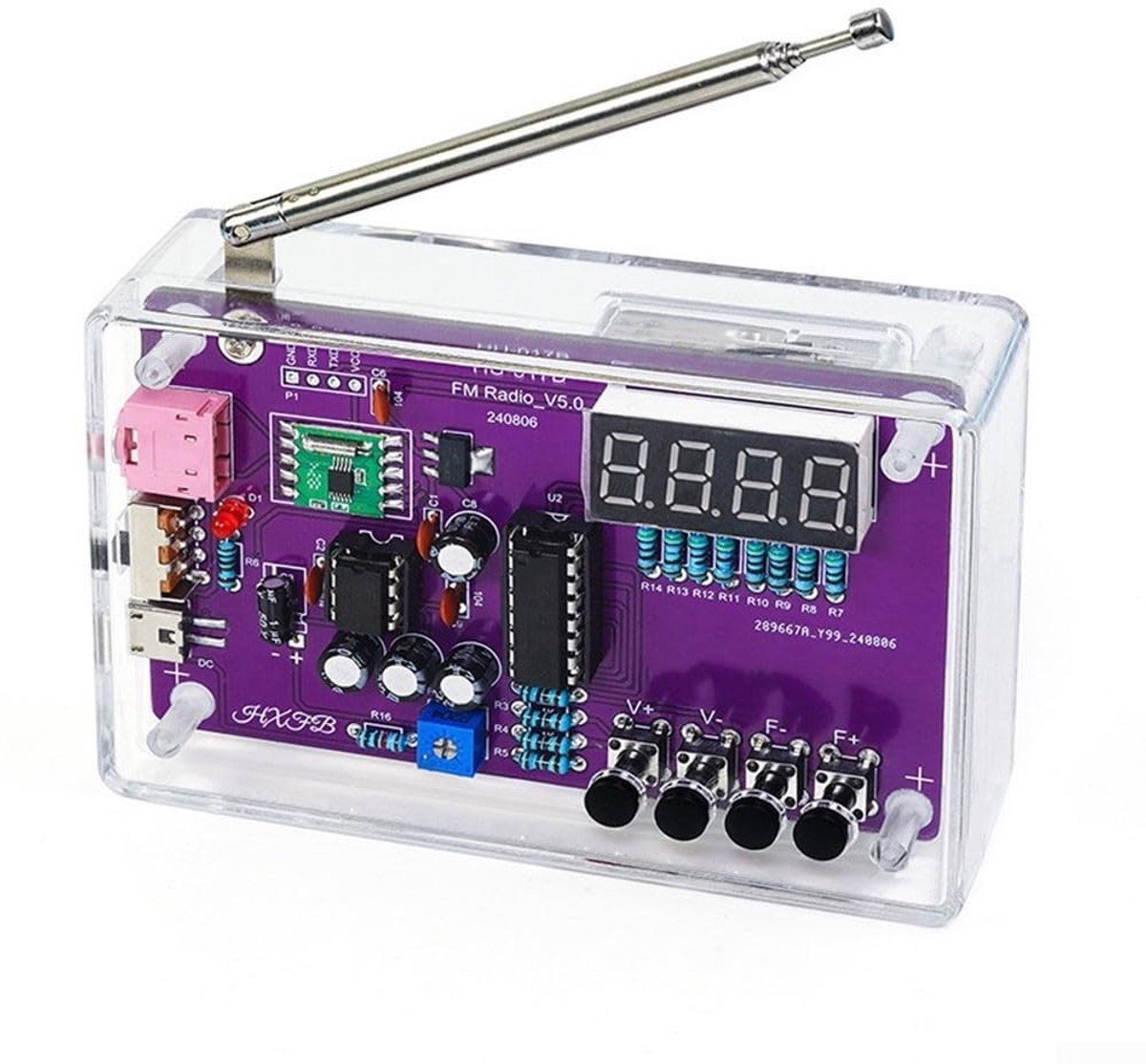 Dailygoods- FM-radio-ontvangerkit beginner-vriendelijk - doe-het-zelf radio - elektronische soldeerset - veelzijdige voedingsopties - eenvoudig te monteren - duidelijk gelabelde onderdelen - Radio Kit