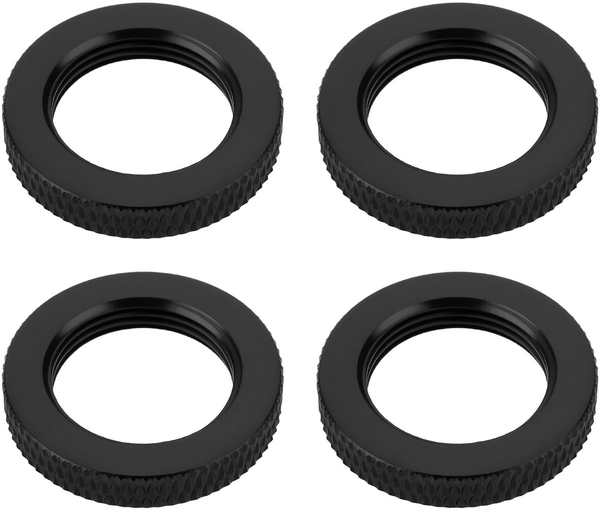 LAUZY- Borgmoeren 4 stuks - Gecanneleerde Borgmoer - UNC5/8-27 - Microfoonstandaard - Fotostandaard - 23 x 4 mm - Verbeterde Grip - Moeren