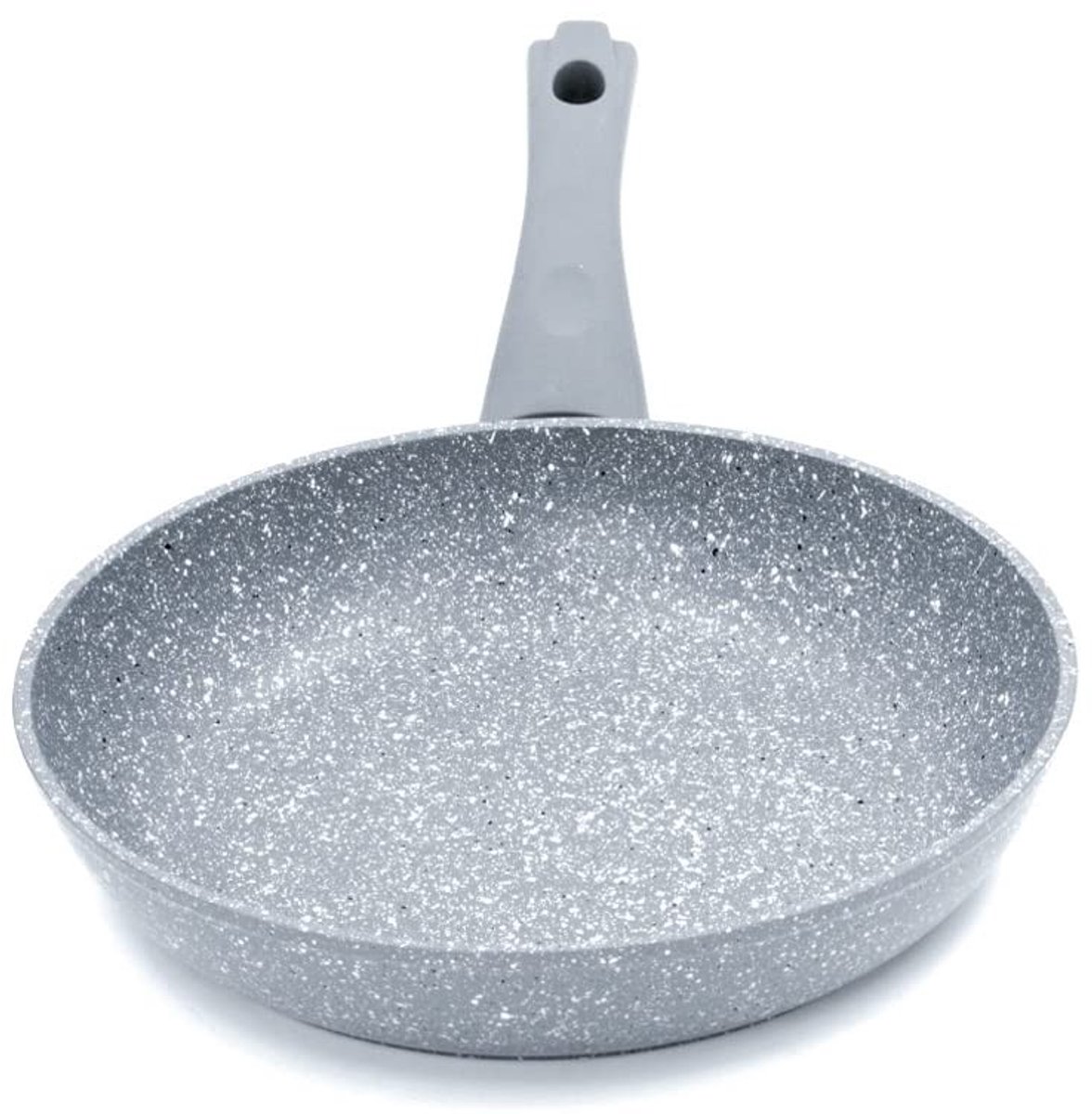Dailygoods - Koekenpan - Antiaanbaklaag - Geschikt voor Inductie - Grijs - 20cm - Steencoating - Voor Frituren en Grillen - Vaatwasserbestendig