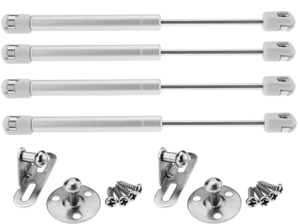 Dailygoods- Gasveer 50N - Gasdrukveer - Gasveren - Lift Ondersteuning - Keuken Kast - Inclusief Fittingen - Schokbestendig - Liftveer