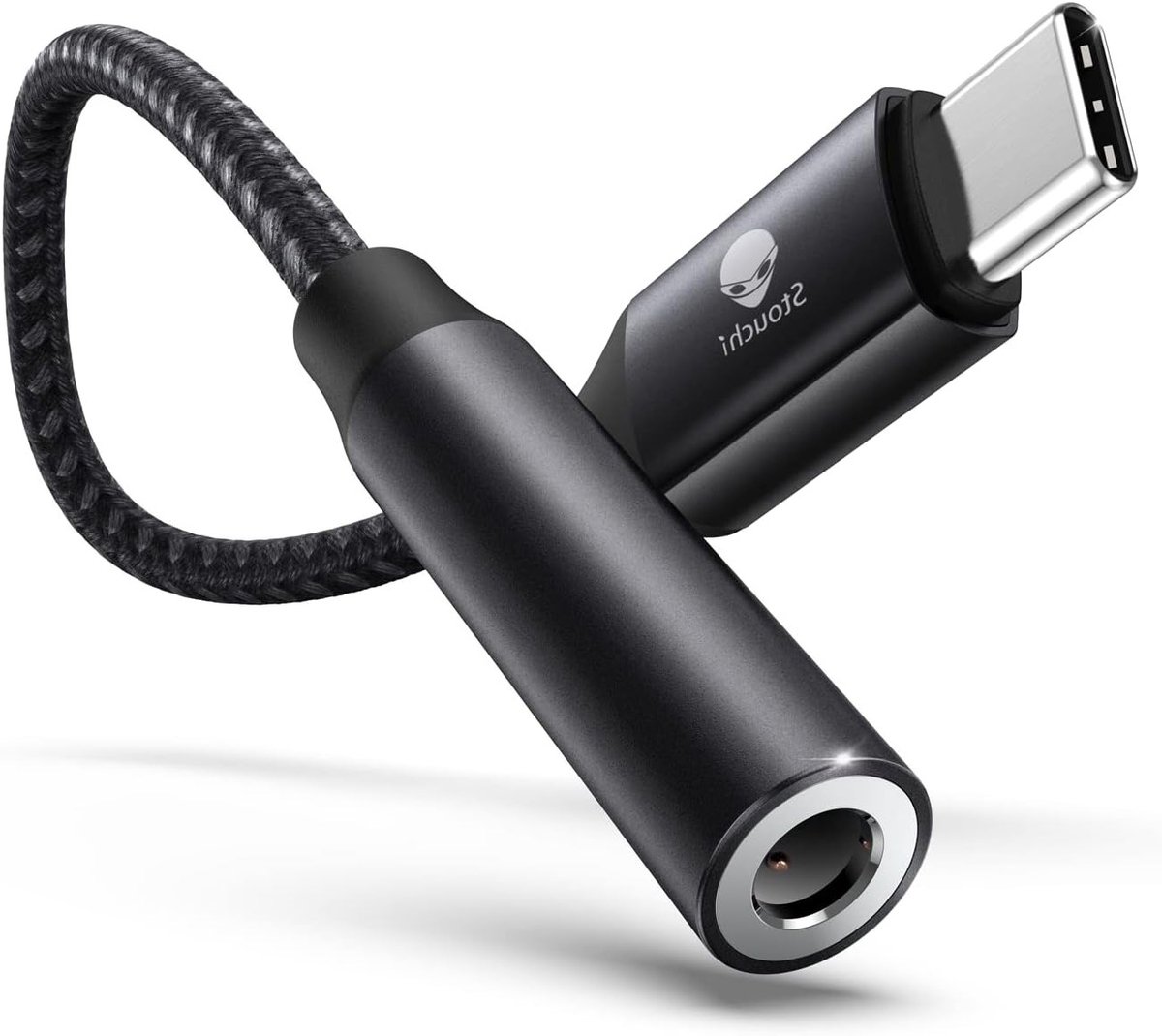 USB C naar 3.5mm Headphone Adapter, HiRes DAC Chip, Compatibel met iPhone, Samsung en Pixel Smartphones, Ideaal voor Muziek en Audio Streaming